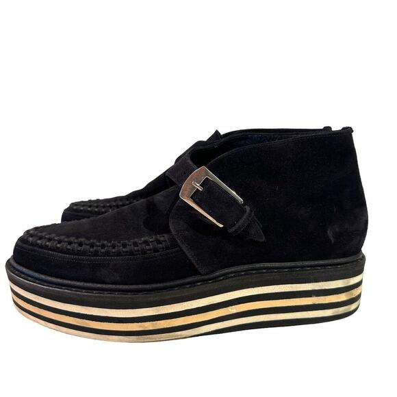 RARE Saint Laurent Paris Munkstrap Striped Platform Creepers Size 41-8 main image 6